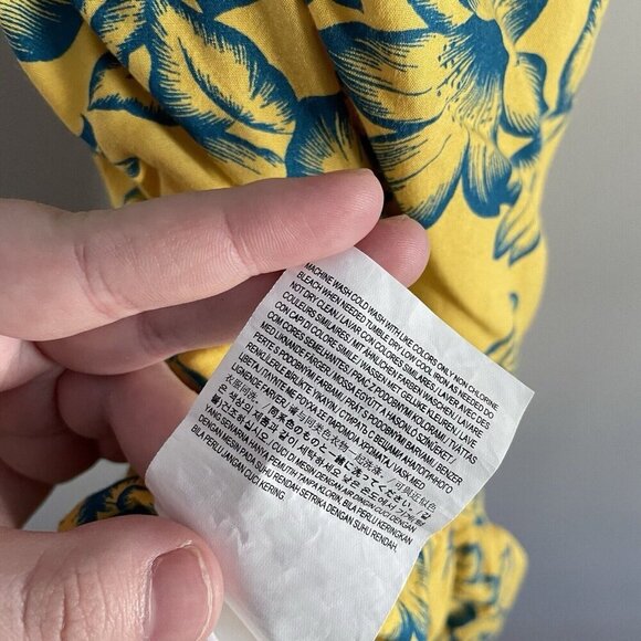 Vans Women XS Yellow Tropical Floral Criss Cross Back Maria Flutter Tank Dress - Picture 8 of 10